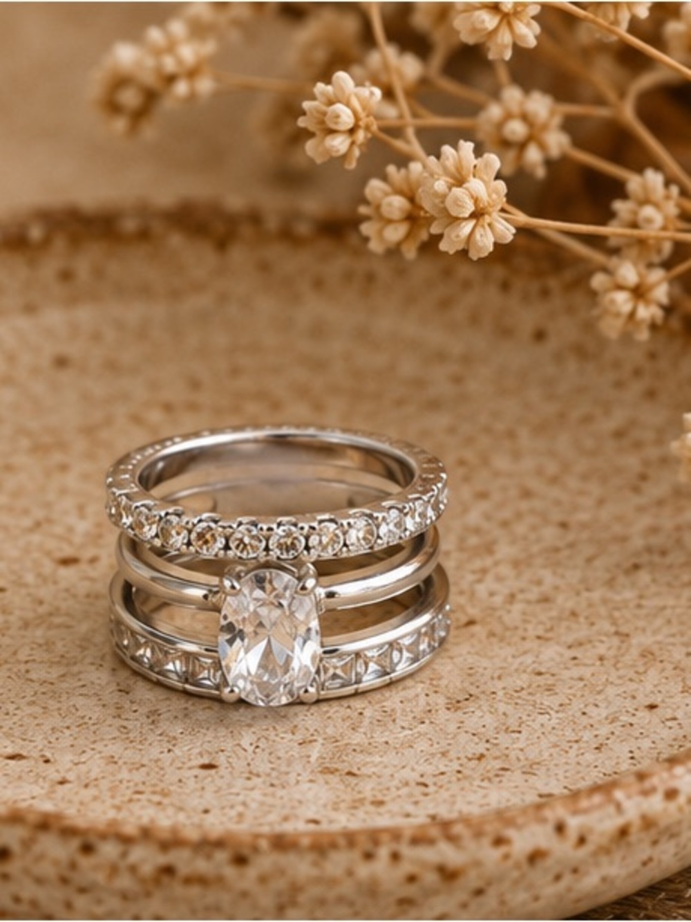 Size 7 Vacation Ring | Silver Statement Cocktail Ring |